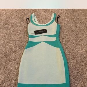 Marciano Aqua and White Mini Dress